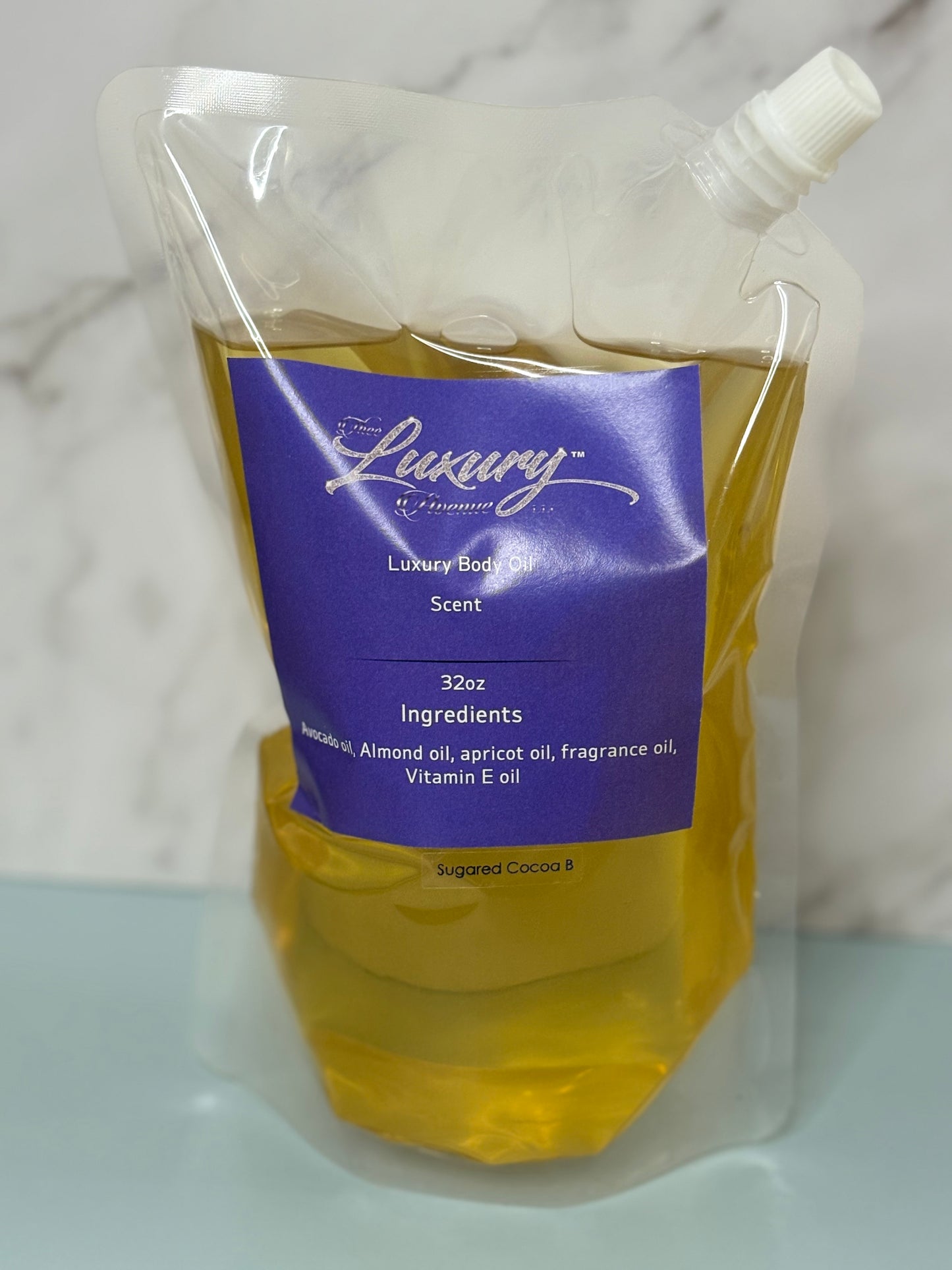 Aceite corporal de manteca de cacao azucarado