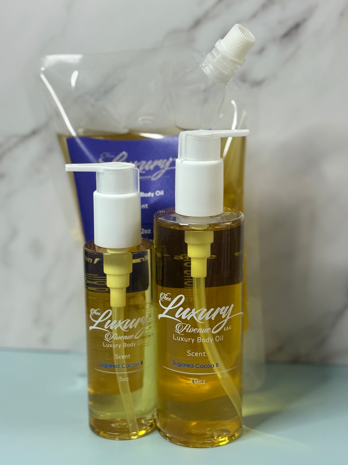 Aceite corporal de manteca de cacao azucarado